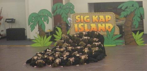 First place winners Sigma Kappa dance to their island theme.